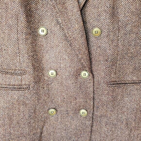 J Crew Bristol Blazer Hazelnut English Wool Herringbone Brown BA441 Size 12 - Picture 7 of 10
